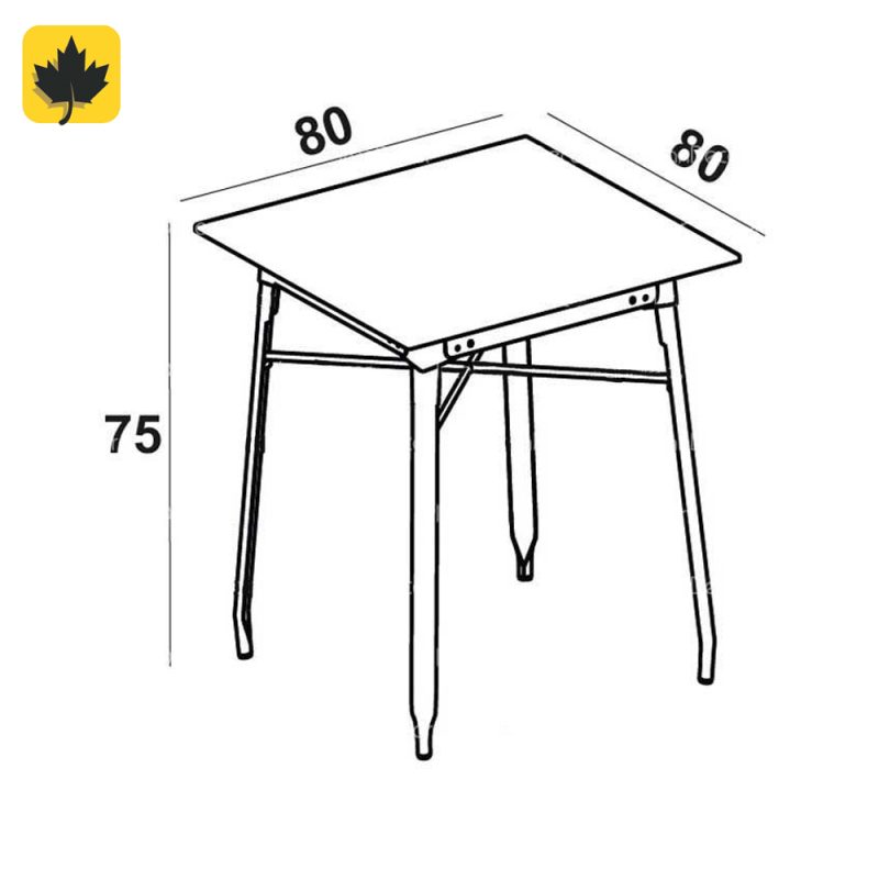 سرویس میز مربع و صندلی فلزی مدل نسیم