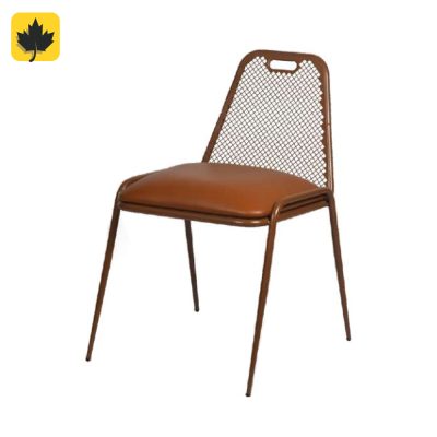 صندلی فلزی پذیرا پانچی با تشک چرم